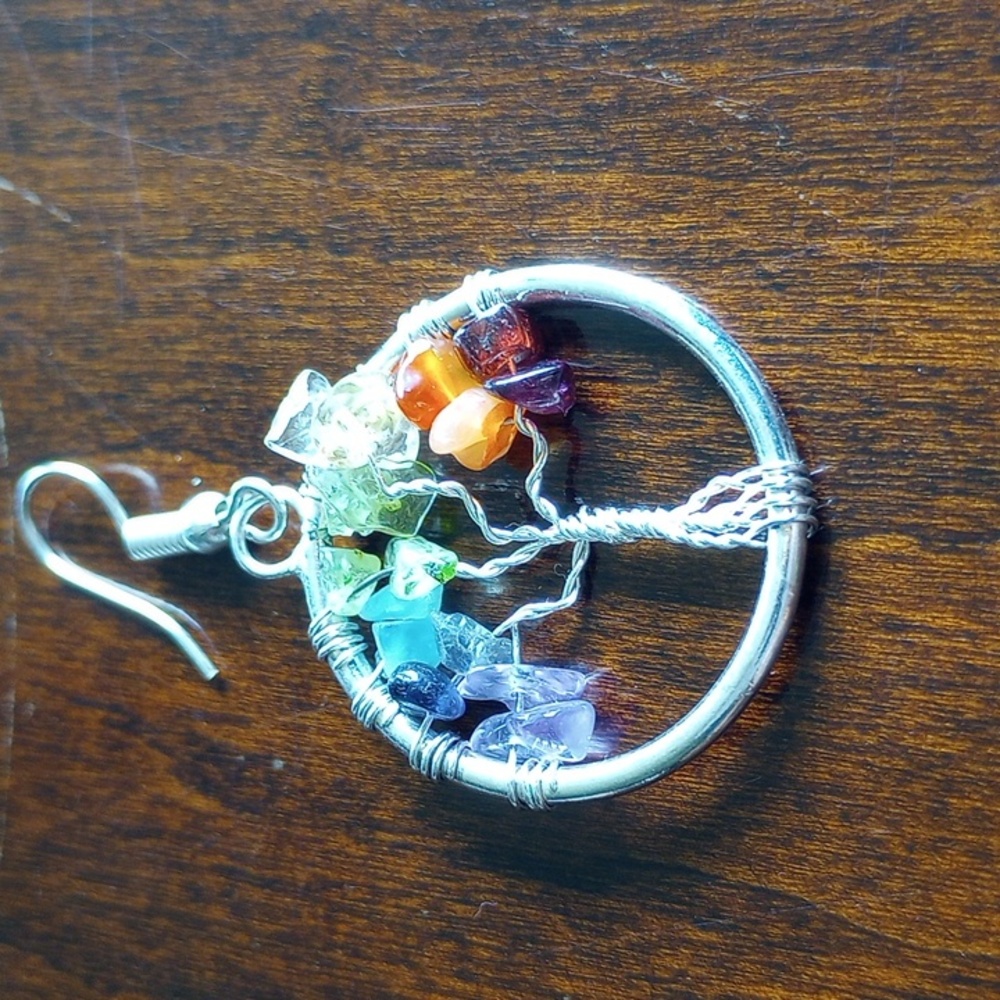 Tree dangle earrings - Picture 3 of 4